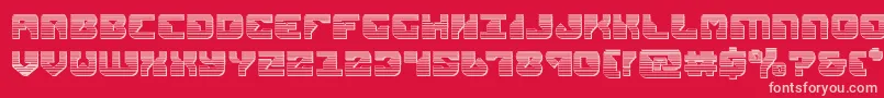 replicantchrome-Schriftart – Rosa Schriften auf rotem Hintergrund