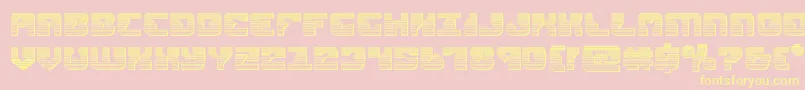 replicantchrome-Schriftart – Gelbe Schriften auf rosa Hintergrund