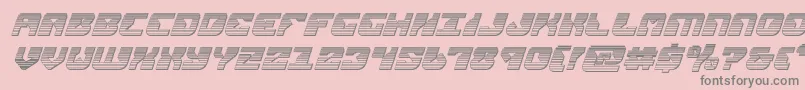 replicantchromeital-fontti – harmaat kirjasimet vaaleanpunaisella taustalla