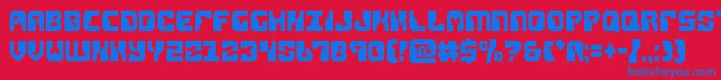 replicantcond-Schriftart – Blaue Schriften auf rotem Hintergrund