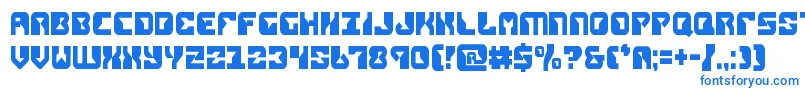 replicantcond-Schriftart – Blaue Schriften auf weißem Hintergrund