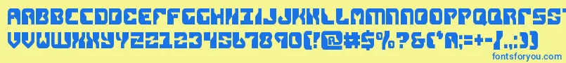 replicantcond Font – Blue Fonts on Yellow Background