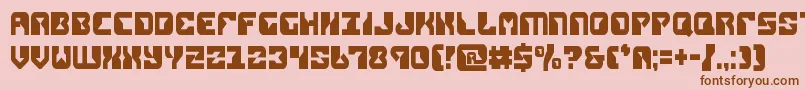 replicantcond-Schriftart – Braune Schriften auf rosa Hintergrund