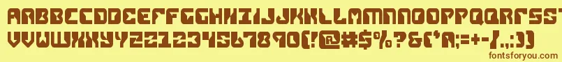 replicantcond-Schriftart – Braune Schriften auf gelbem Hintergrund