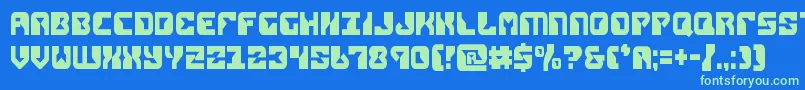 replicantcond Font – Green Fonts on Blue Background