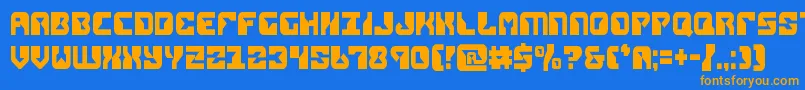 replicantcond Font – Orange Fonts on Blue Background