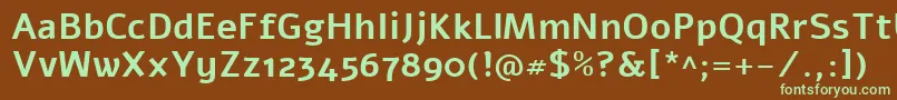 Шрифт AlefBold – зелёные шрифты на коричневом фоне