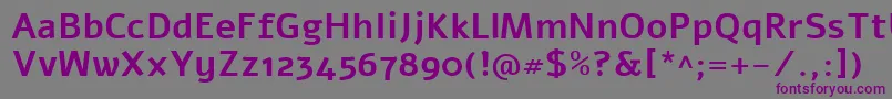 Fonte AlefBold – fontes roxas em um fundo cinza