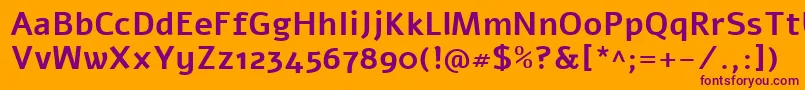 Шрифт AlefBold – фиолетовые шрифты на оранжевом фоне