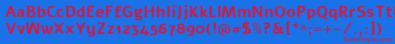 フォントAlefBold – 赤い文字の青い背景