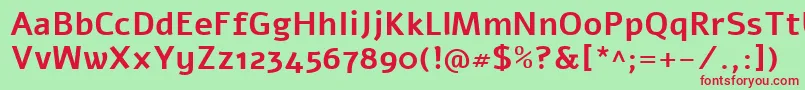 AlefBold Font – Red Fonts on Green Background