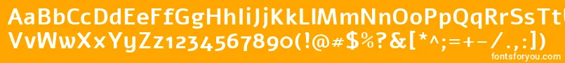 フォントAlefBold – オレンジの背景に白い文字