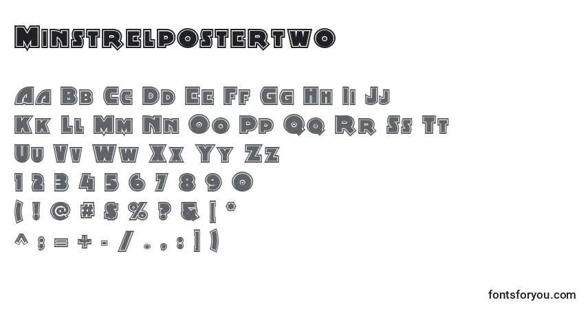 Schriftart Minstrelpostertwo – Alphabet, Zahlen, spezielle Symbole