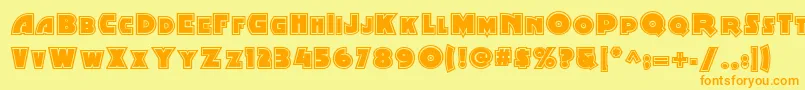 Minstrelpostertwo Font – Orange Fonts on Yellow Background