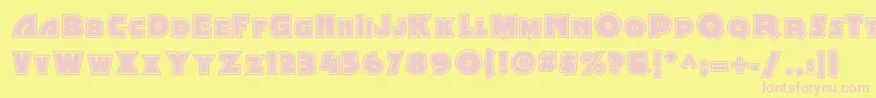 Minstrelpostertwo Font – Pink Fonts on Yellow Background