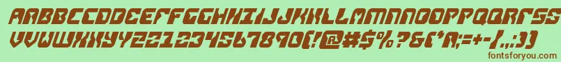 replicantcondital Font – Brown Fonts on Green Background