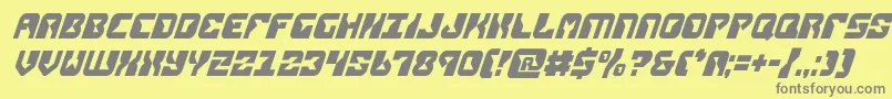 replicantcondital Font – Gray Fonts on Yellow Background