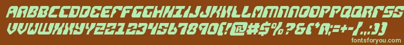 replicantcondital-fontti – vihreät fontit ruskealla taustalla