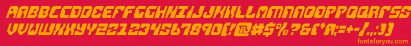 replicantcondital Font – Orange Fonts on Red Background