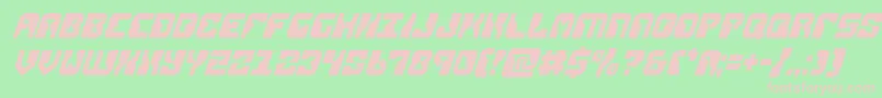 replicantcondital-fontti – vaaleanpunaiset fontit vihreällä taustalla