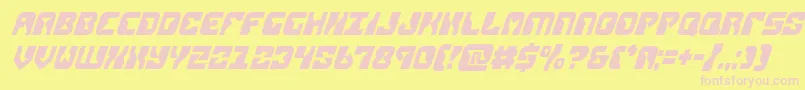 replicantcondital-fontti – vaaleanpunaiset fontit keltaisella taustalla