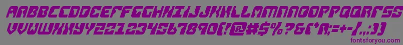 replicantcondital-Schriftart – Violette Schriften auf grauem Hintergrund