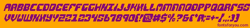 replicantcondital Font – Purple Fonts on Orange Background