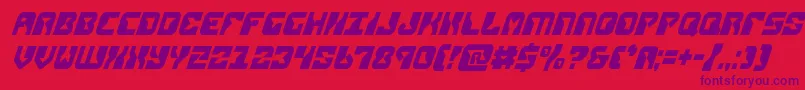 replicantcondital Font – Purple Fonts on Red Background