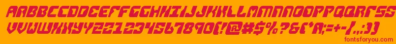 replicantcondital Font – Red Fonts on Orange Background