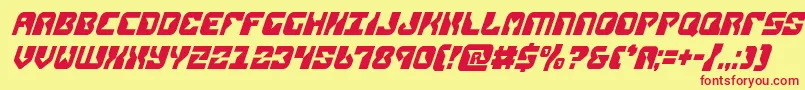 フォントreplicantcondital – 赤い文字の黄色い背景