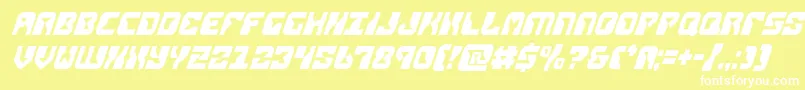 replicantcondital Font – White Fonts on Yellow Background