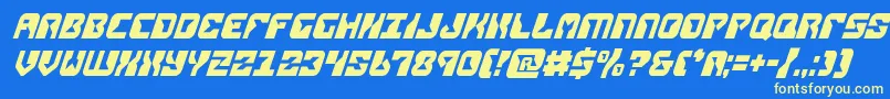 replicantcondital Font – Yellow Fonts on Blue Background