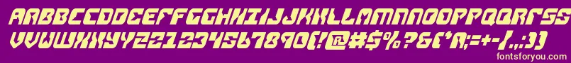replicantcondital Font – Yellow Fonts on Purple Background