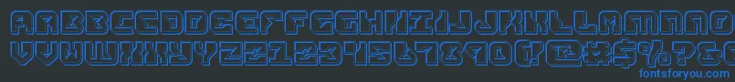 replicantengrave Font – Blue Fonts on Black Background