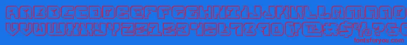 replicantengrave Font – Red Fonts on Blue Background