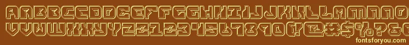 replicantengrave Font – Yellow Fonts on Brown Background