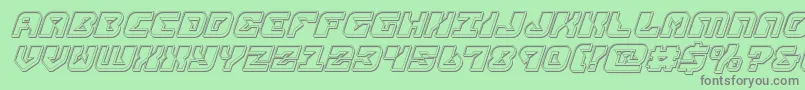replicantengraveital Font – Gray Fonts on Green Background