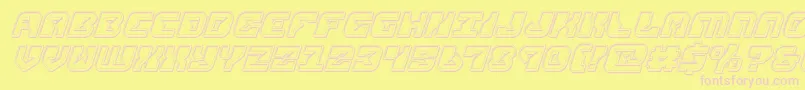 replicantengraveital Font – Pink Fonts on Yellow Background