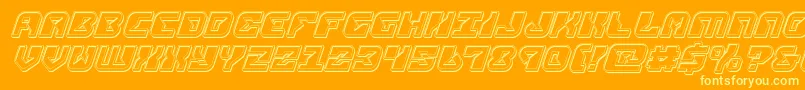 フォントreplicantengraveital – オレンジの背景に黄色の文字