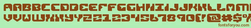 replicantexpand-fontti – ruskeat fontit vihreällä taustalla