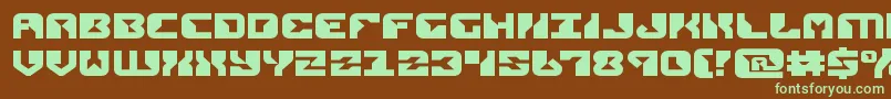 replicantexpand-fontti – vihreät fontit ruskealla taustalla
