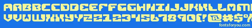 replicantexpand Font – Yellow Fonts on Blue Background