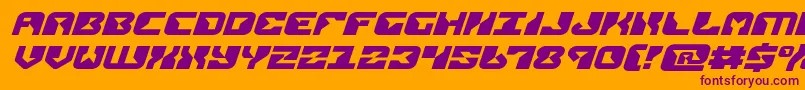 replicantexpandital Font – Purple Fonts on Orange Background