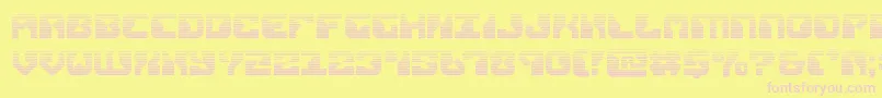 replicantgrad-fontti – vaaleanpunaiset fontit keltaisella taustalla