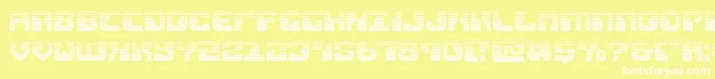 replicantgrad-Schriftart – Weiße Schriften auf gelbem Hintergrund