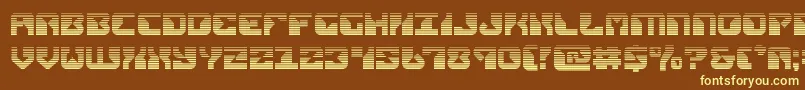 replicantgrad-fontti – keltaiset fontit ruskealla taustalla