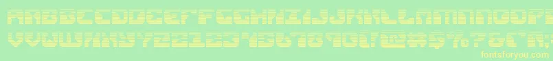 フォントreplicantgrad – 黄色の文字が緑の背景にあります