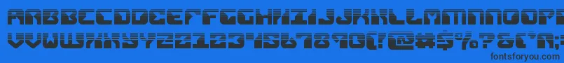 replicanthalf-Schriftart – Schwarze Schriften auf blauem Hintergrund