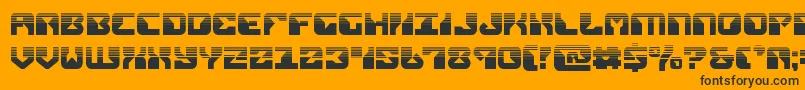 replicanthalf-fontti – mustat fontit oranssilla taustalla