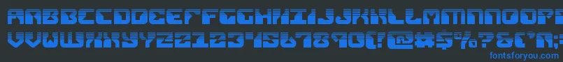 replicanthalf-fontti – siniset fontit mustalla taustalla